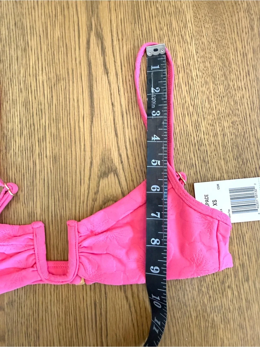 L*Space Peyton Bikini Top Hot Pink Floral Textured Ring Bralette Swim NWT